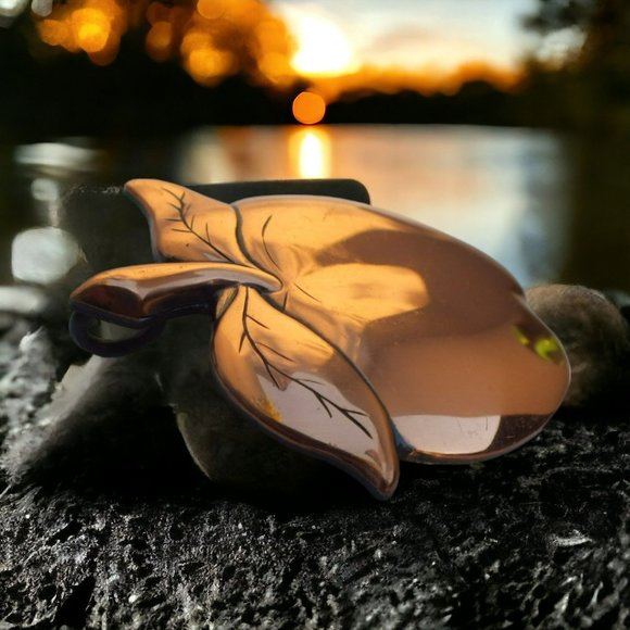 Older Style Copper Apple Pendant With Unique Pattern - Picture 2 of 7